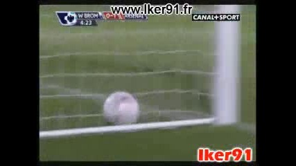 West Bromwich Vs. Arsenal 0 - 1 Bendtner Goal 03.03.2009