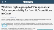 Workers' Rights Group to FIFA Sponsors: Take Responsibility for Horrific Conditions in Qatar