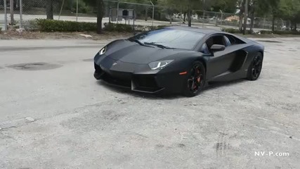 Matte Black Lamborghini Aventador walk around
