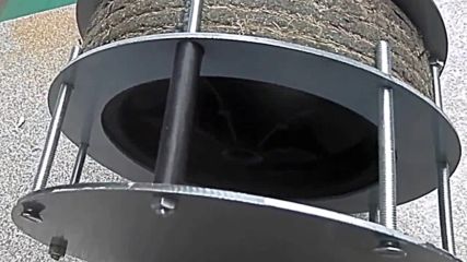 Newly patented hybrid wheel includs inflatable tire fitted in a outer steel cage