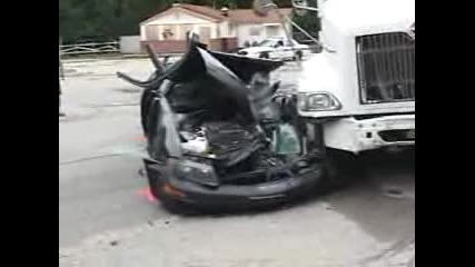 Semi Truck Vs Car - Head On Accident