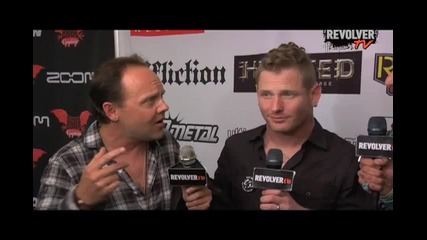 Lars Ulrich and Corey Taylor interviewed together backstage