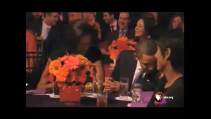 Thalia dances with Obama at Fiesta Latina 