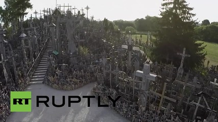 Lithuania: See drone footage of the hill of 200,000 crosses