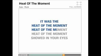 Asia - Heat Of The Moment - Karaoke