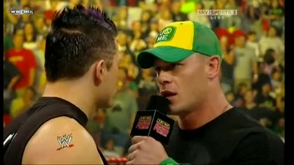 R A W 06/22/09 John Cena говори с The Miz очи в очи.
