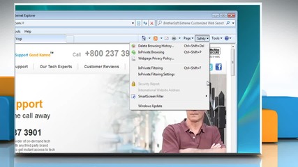 Internet Explorer® 8: How to turn Smart Screen Filter off and on in Windows® Vista?