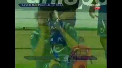 Левски 4 - 0 Сант Жулия 15.07.09 гол на тасевски