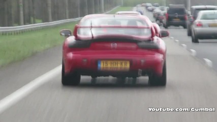 Mazda Rx - 7 Huge flame from exhaust Hd 1080p 