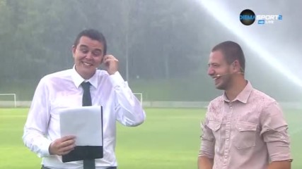 Внезапна разхлада в жегата, окъпаха репортер на DIEMA SPORT