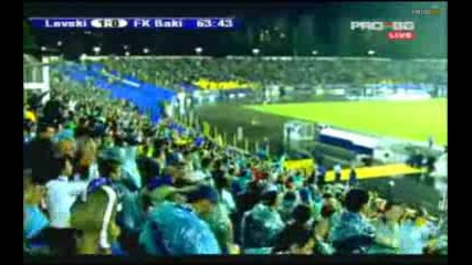 Левски - Баку 2:0 Публиката след гола на Йовов