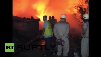 India: Huge fire destroys hundreds of slum dwellings in New Delhi