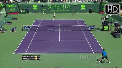 Nadal vs Nishikori - Miami 2012 - Hot Shot From Nadal!