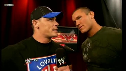 Raw 3 For All 06/15/09 John Cena & Randy Orton [ backstage]