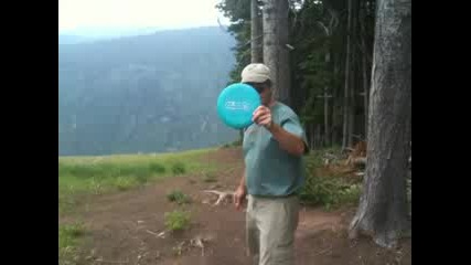 The Beast (#16 Hole)...turned around throwing over dropoff t