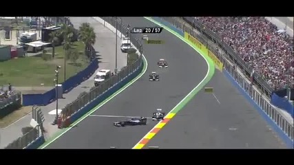 F1 Гран при на Валенсия 2012 - инцидента между Kobayashi и Senna [hd]