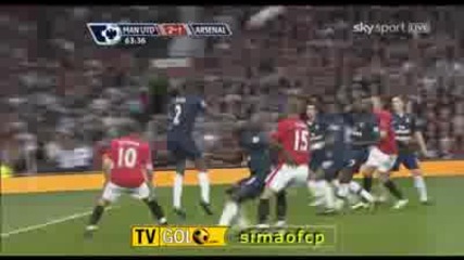 Автогол на Абу Диаби,  Манчестър Юнайтед - Арсенал 2 - 1