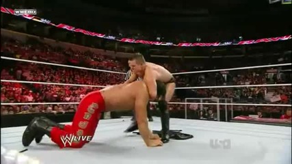 The Miz hits a On-knees Snap Ddt into a Chair on Great Khali