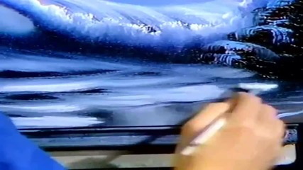 S09 Радостта на живописта с Bob Ross E06 - усамотен плаж ღобучение в рисуване, живописღ