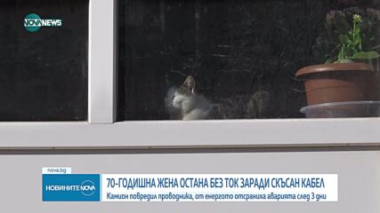 Камион скъса кабели и спря тока на 70-годишна жена в Бобов дол