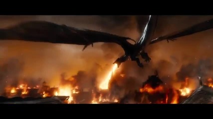 Хобит 3: откъс " ( The Dragon :) Smaug Attacks " The Hobbit The Battle Of The Five Armies movie clip