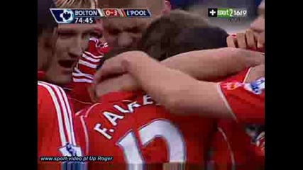 Bolton vs Liverpool goal Fabio Aurelio