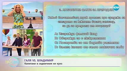 Капитани на отборите в днешната битка: Галина и Владимир от „Един за друг”