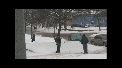 Icy Hill Car Crash 