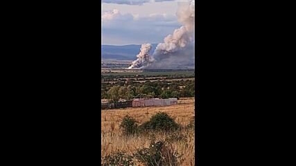 Пожарът в Елин Пелин се вижда и от Лозен