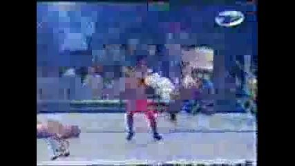 Rey Mystirio vs Kurt Angle vs Chris Benoit 