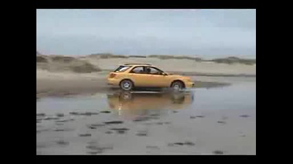 Subaru Impreza Wrx Wagon On Beach