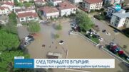 След торнадото в Гърция: Обърнати коли и десетки изкоренени дървета