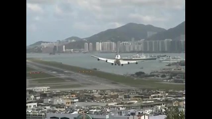 Crosswind Landing Hong Kong Kai Tak Airport 1998 