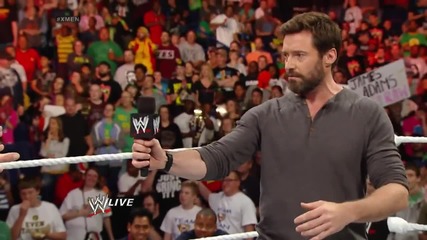 Raw guest star Hugh Jackman is confronted by Magneto: Raw, April 28, 2014