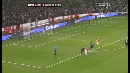 Arsenal 2 - 0 West Ham (fabregas)