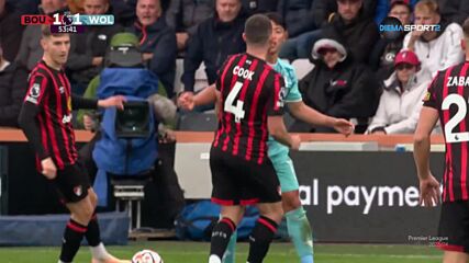 Bournemouth with a Red Card vs. Wolverhampton Wanderers FC