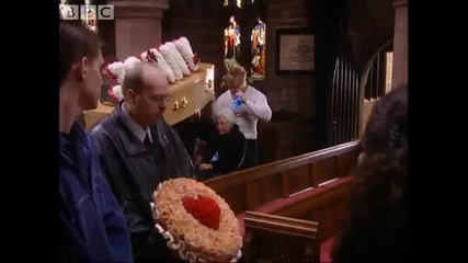 Janet gets hysterical at Jonnys funeral - Two Pints - Bbc comedy 