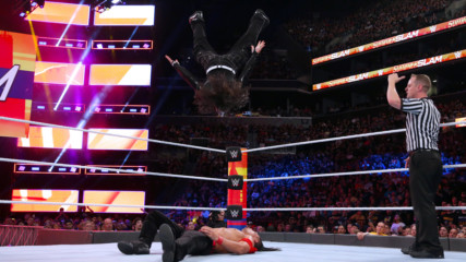 Jeff Hardy blasts Shinsuke Nakamura with a Swanton Bomb: SummerSlam 2018 (WWE Network Exclusive)