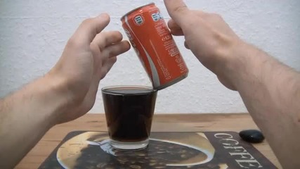 Coke Can balancing on edge of a glass Wow