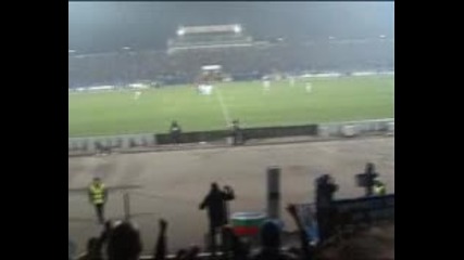 Сектор А след гола на Влади Гаджев, Левски - Лил 2 - 1 