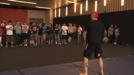 Dan Hardy Openly Entertaining at his Workout