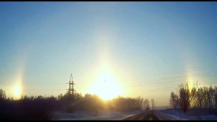 Три слънца в небето над Русия ! 17.02.2015 г. Челябинск