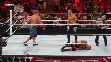John Cena, Randy Orton & Alex Riley vs. R-truth, The Miz & Christian_ Raw, June 20, 2011