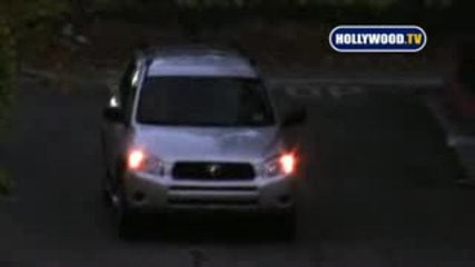 Miley Cyrus Driving on the Road 