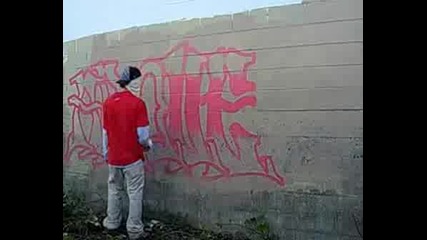 A Dude Doing A Nice Graffiti