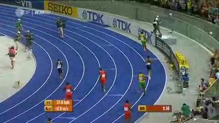 Usain Bolt 100м Световен Рекорд 9.58 - Световното първенство по лека атлетика в Берлин 