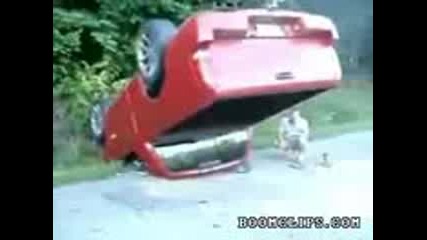 guy flips his dodge truck