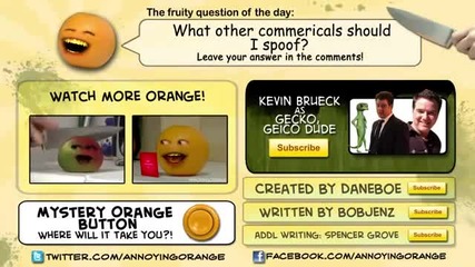 Annoying Orange vs. Gecko (geico Spoof)