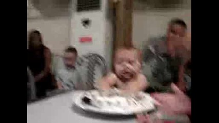 Our Baby Eating Cake