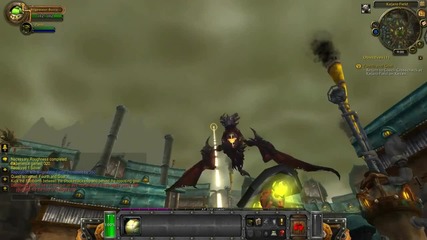 Wow Cataclysm Beta - Goblin Escape from Kezan Cinematic and Footbombing Deathwing in the Face 